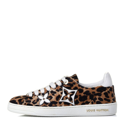 Louis Vuitton Calfskin Pony Hair Leopard Monogram Frontrow Sneakers 35 1 of 11