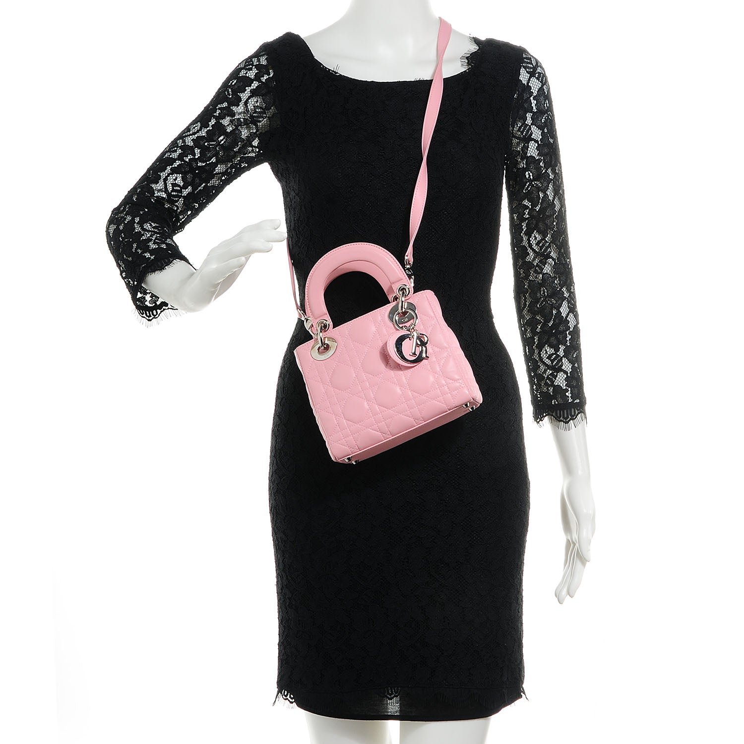 Christian Dior Lambskin Cannage Mini Lady Dior Rose Clair 2 of 8