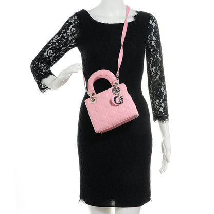 Christian Dior Lambskin Cannage Mini Lady Dior Rose Clair 2 of 8