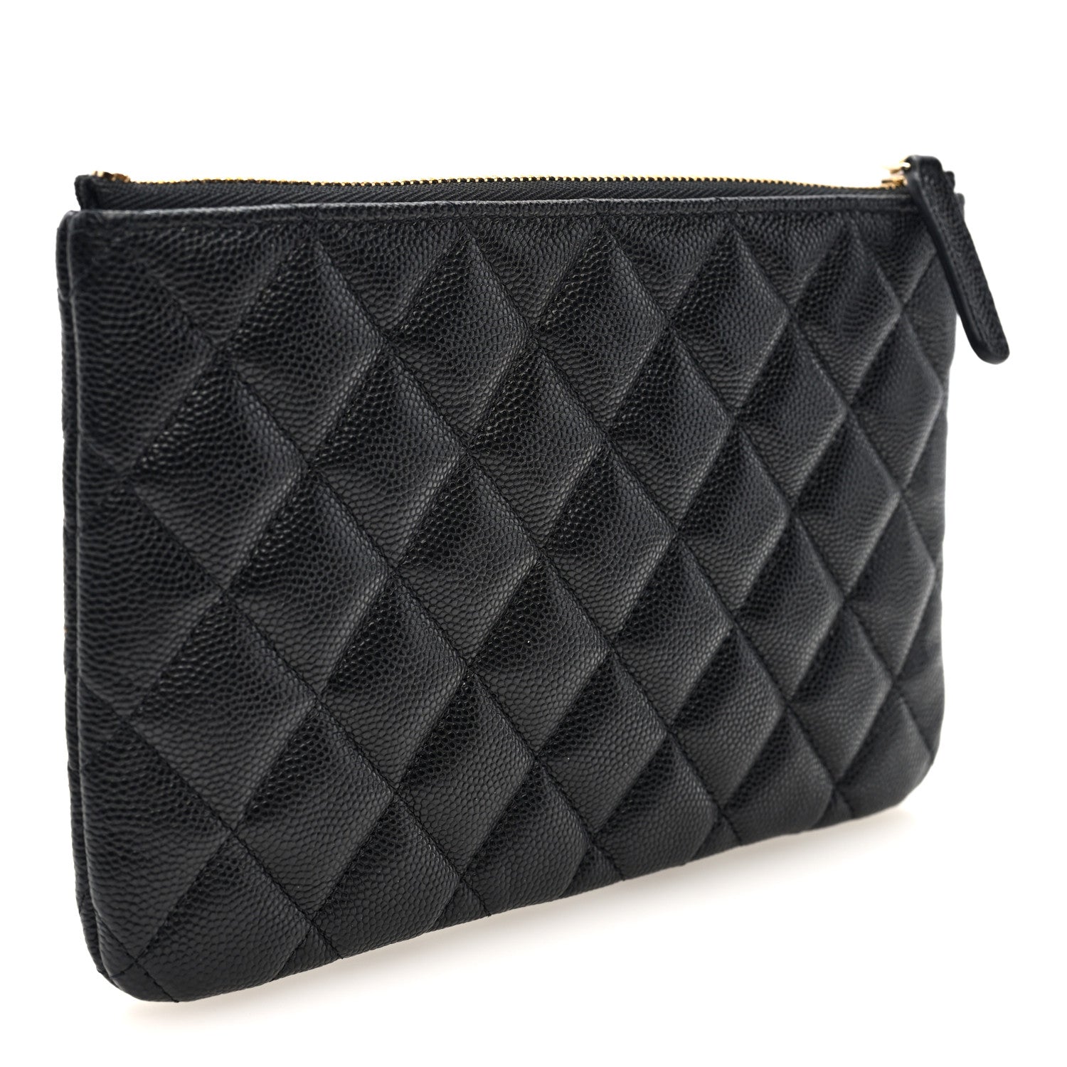 Chanel Caviar Quilted Crystal Enamel Cosmetic Case Black 3 of 7