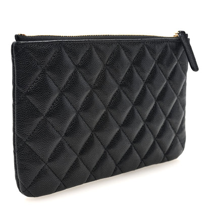 Chanel Caviar Quilted Crystal Enamel Cosmetic Case Black 3 of 7