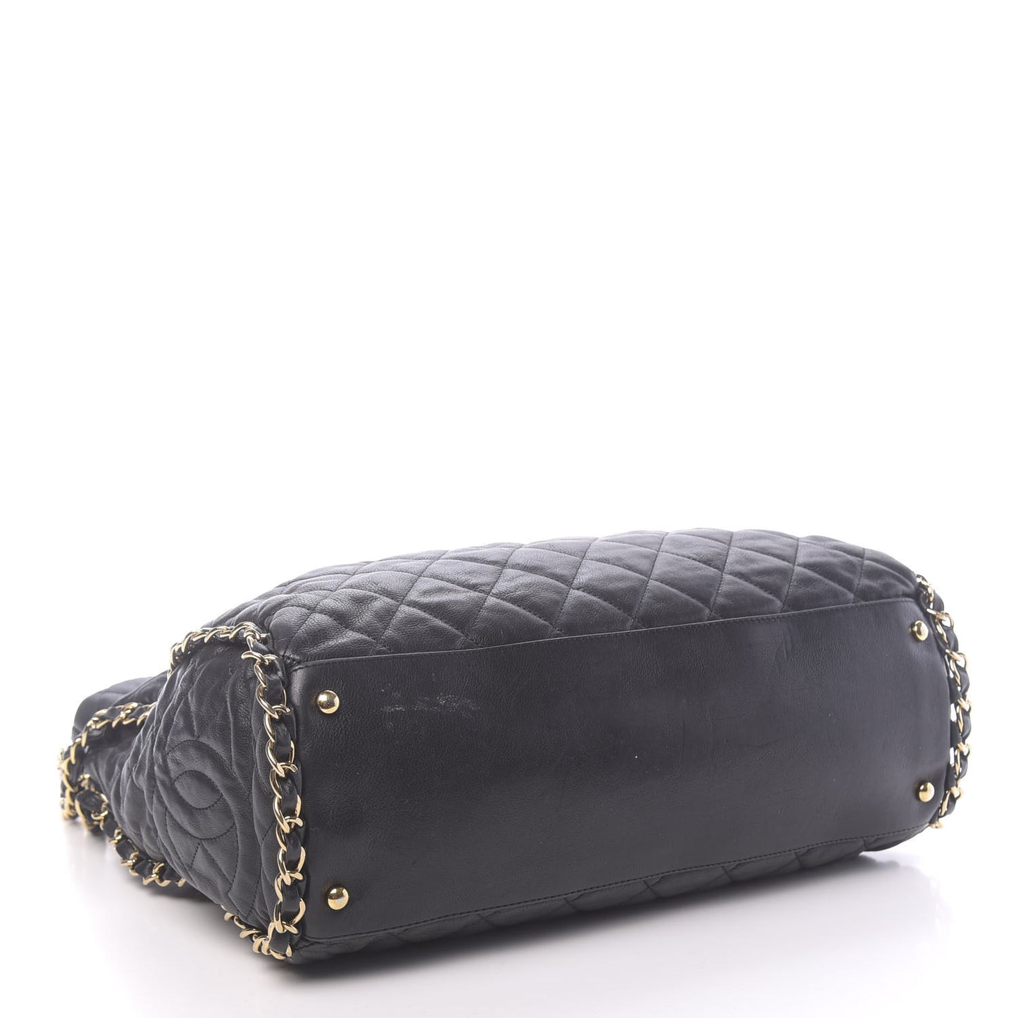 Calfskin Quilted Large Chain Me Hobo Black