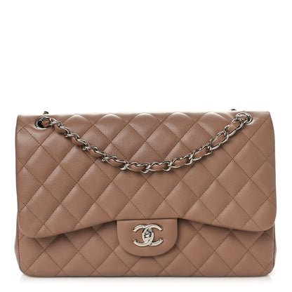 Chanel Caviar Quilted Jumbo Double Flap Dark Beige 1 of 12
