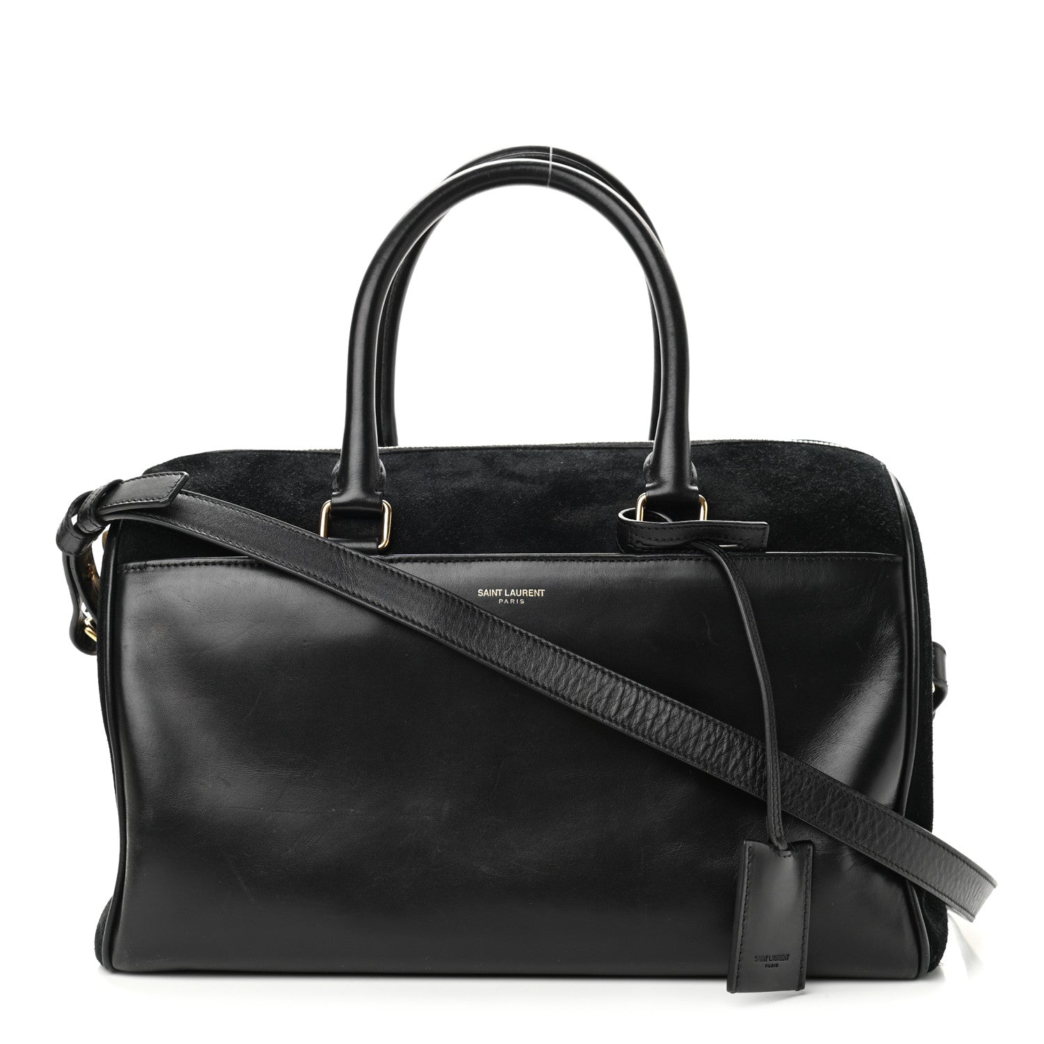 Saint Laurent Calfskin Suede Classic Duffle 6 Black 1 of 10