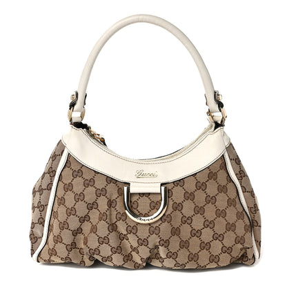 Gucci Monogram Medium D Gold Ring Hobo White 1 of 11