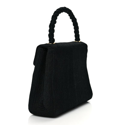 Chanel Silk Rope Mini Top Handle Flap Bag Black 2 of 10