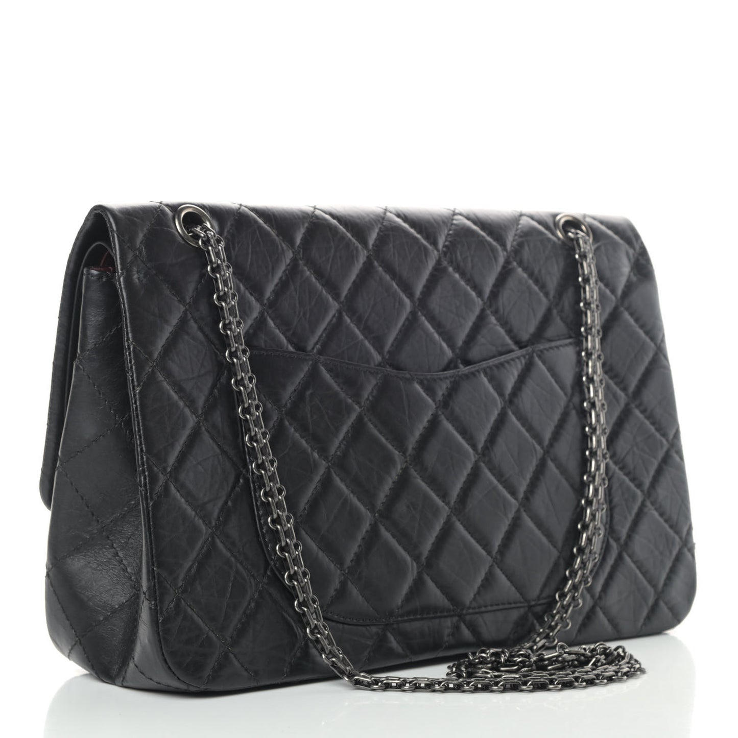 Aged Calfskin Quilted 2.55 Reissue 227 Flap Black