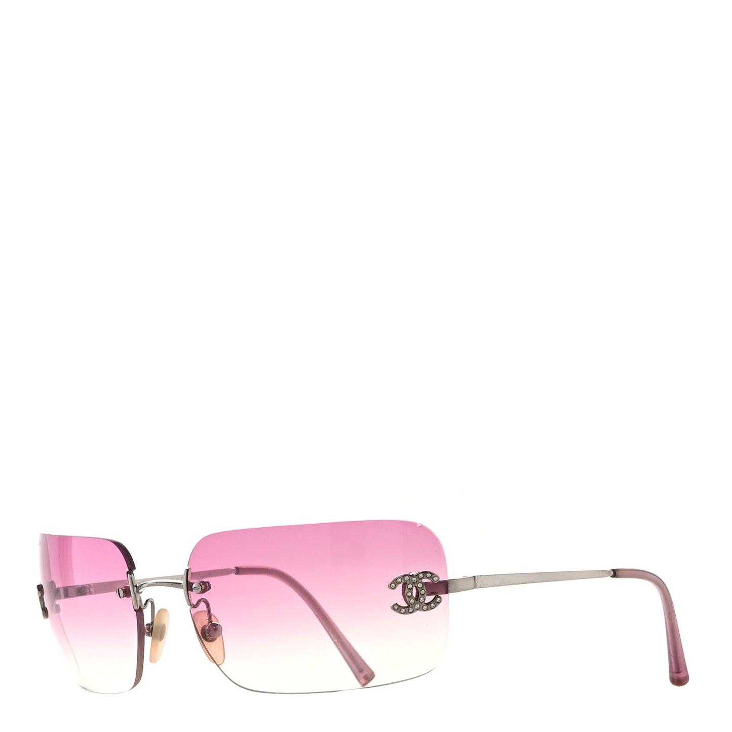 Metal Crystal CC Logo Sunglasses 4017-D Pink