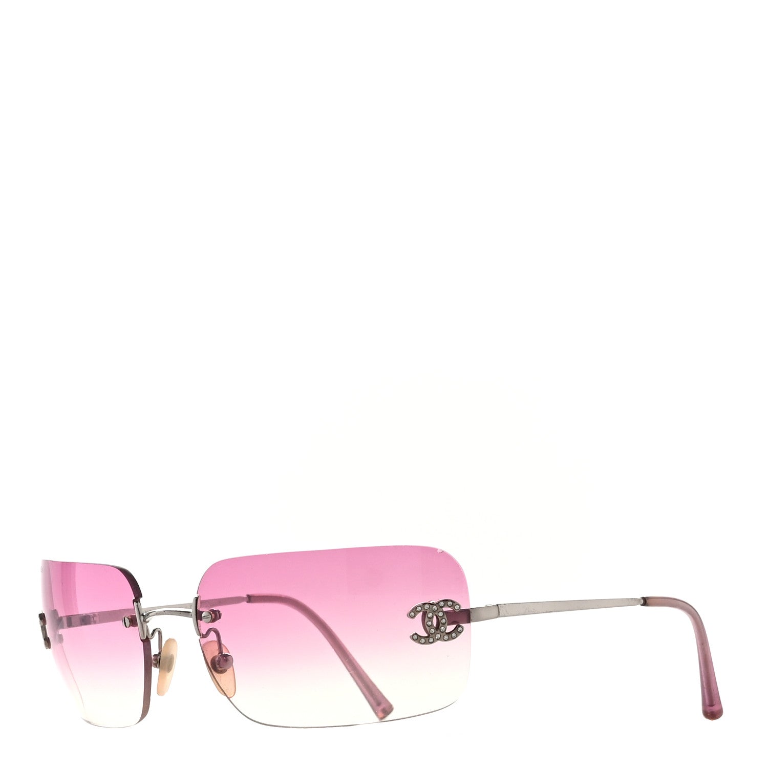 Chanel Metal Crystal CC Logo Sunglasses 4017-D Pink 1 of 7