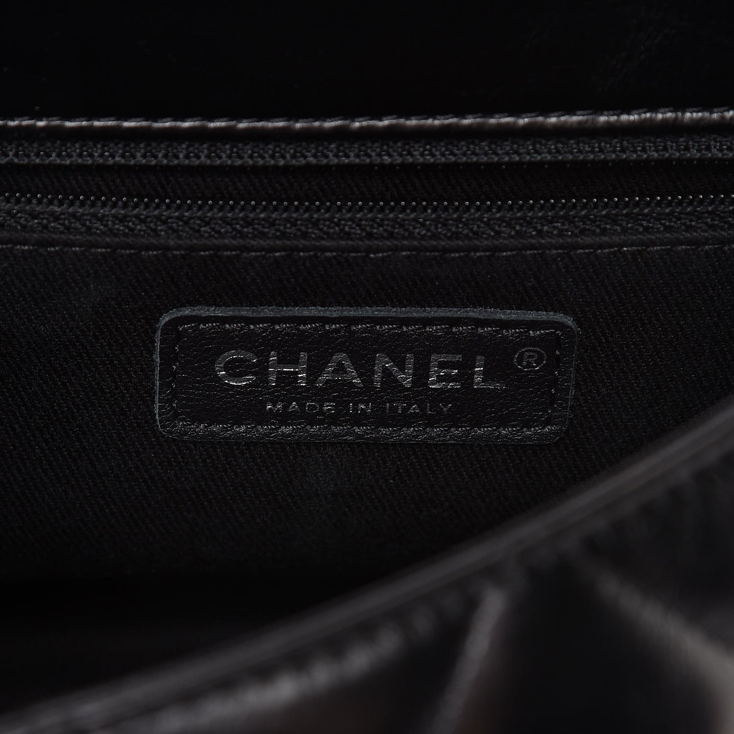 Glazed Calfskin Quilted Small CC Delivery Tote Black