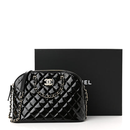 Chanel Patent Quilted Shiny Coco Small Shopping Bag Black 11 of 11