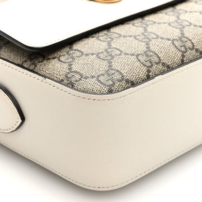 Gucci GG Supreme Monogram Small Horsebit 1955 Shoulder Bag Beige Mystic White 9 of 10