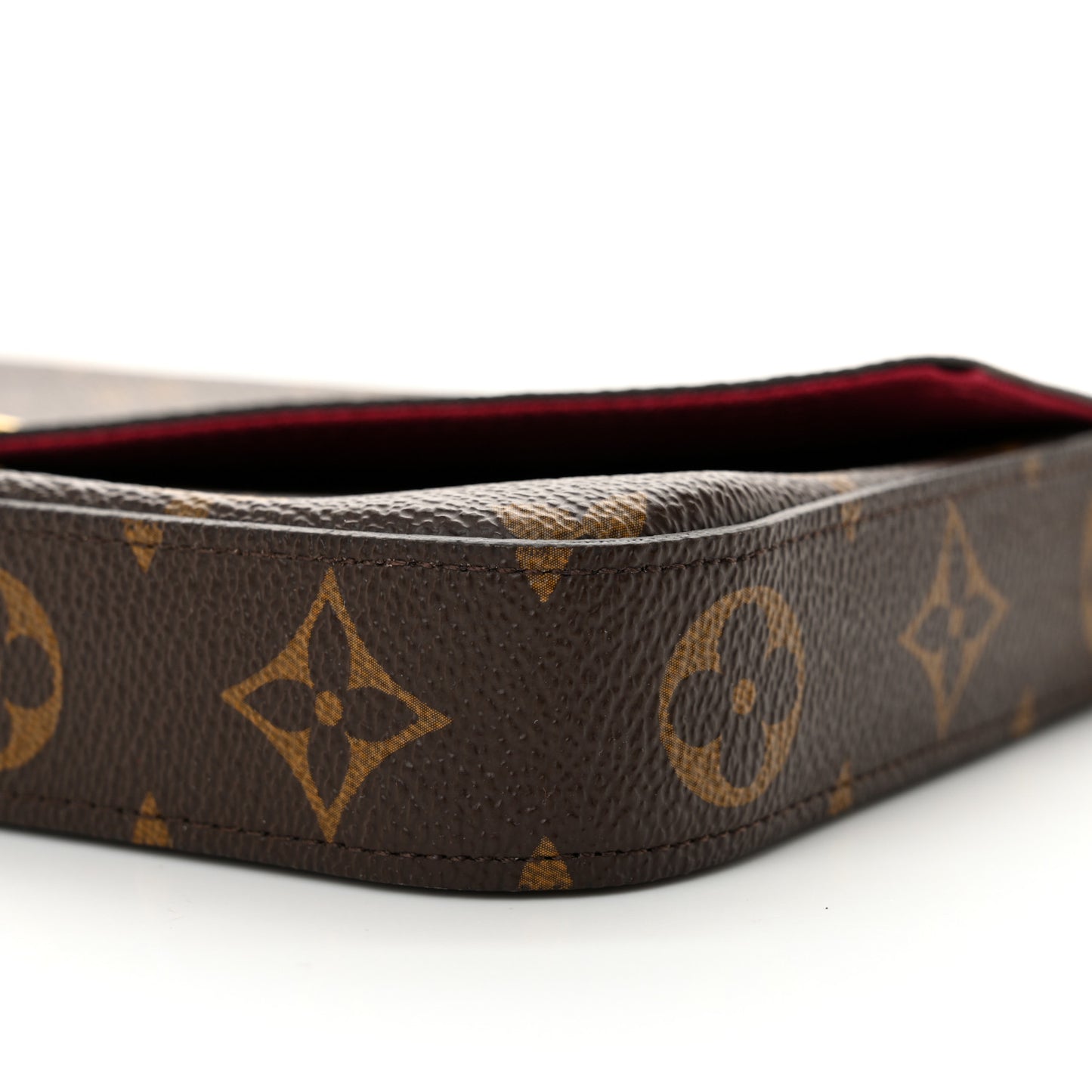 Monogram Pochette Felicie Chain Wallet Fuchsia