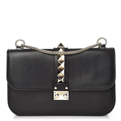 Valentino Garavani Vitello Medium Glam Lock Rockstud Flap Black 1 of 10