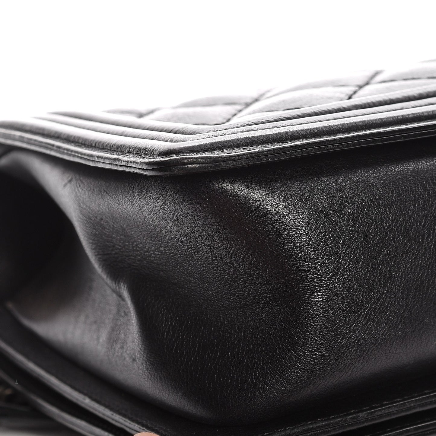 Calfskin Quilted Double Stitch New Medium Boy Flap Black