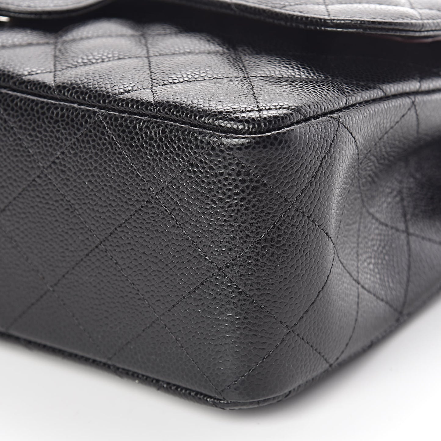 Caviar Quilted Jumbo Double Flap Black