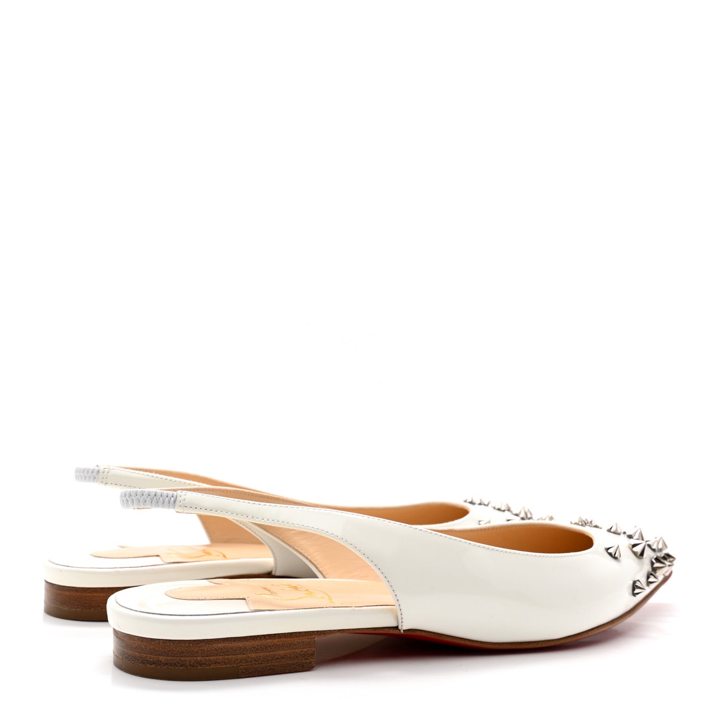 Patent Drama Sling Flats 35.5 Latte Silver