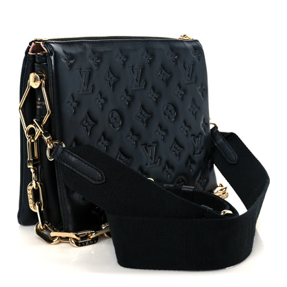 Louis Vuitton Lambskin Embossed Monogram Coussin PM Black 3 of 13