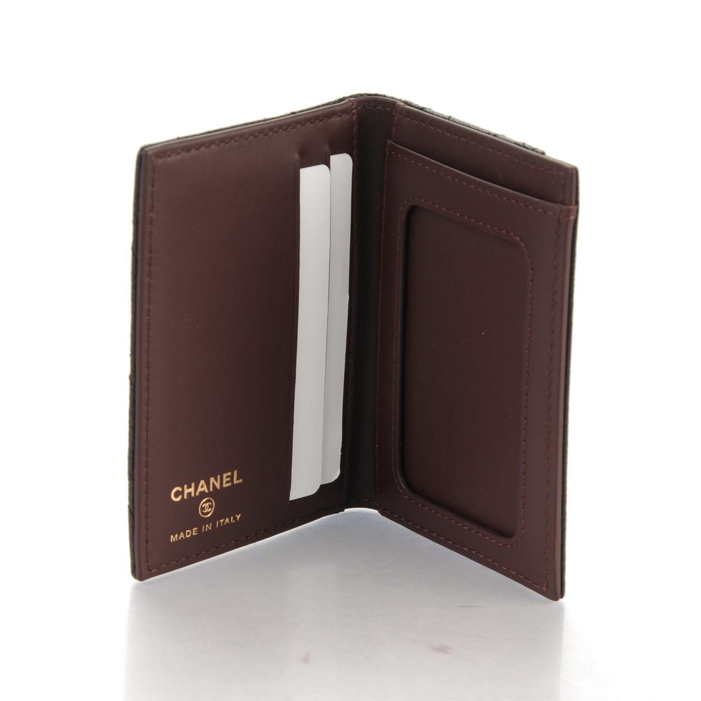 Caviar Quilted Card Holder Wallet Black