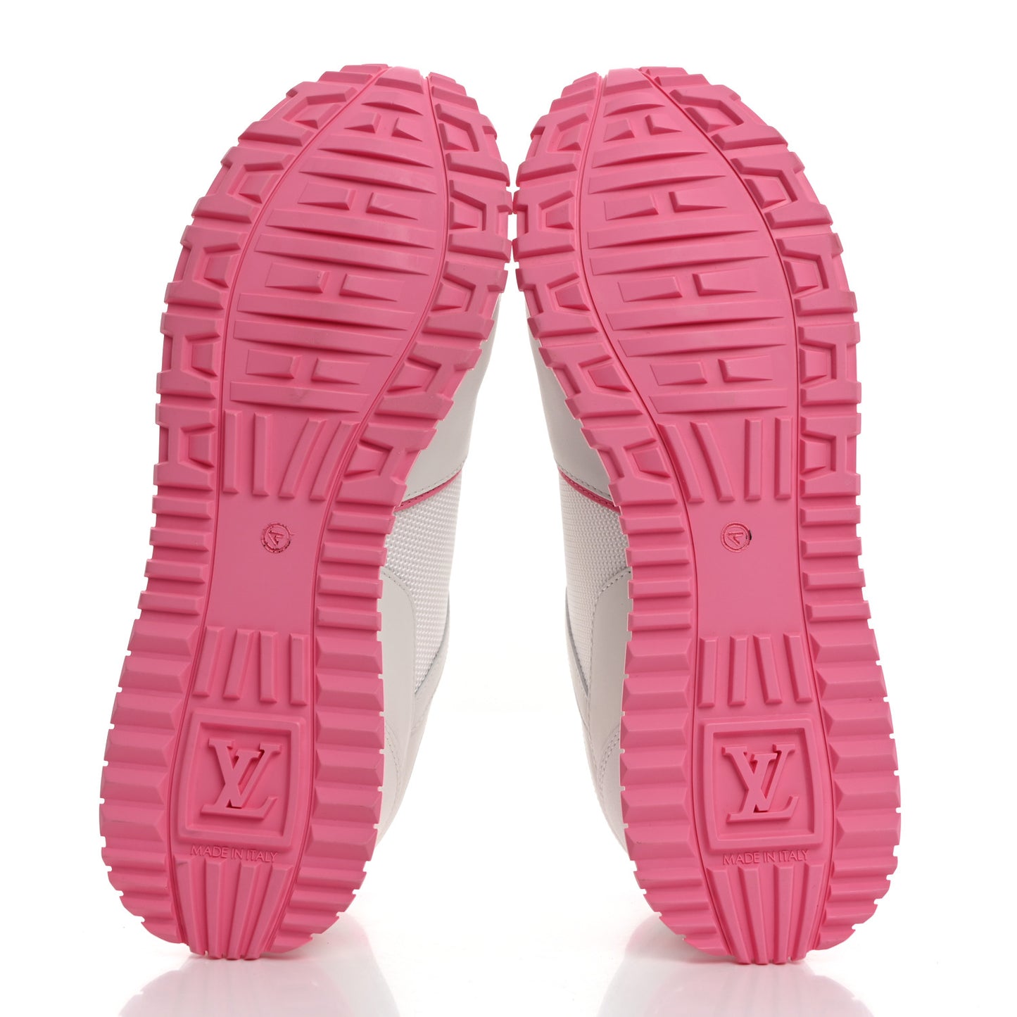Calfskin Monogram Run Away Sneakers 38 White Pink