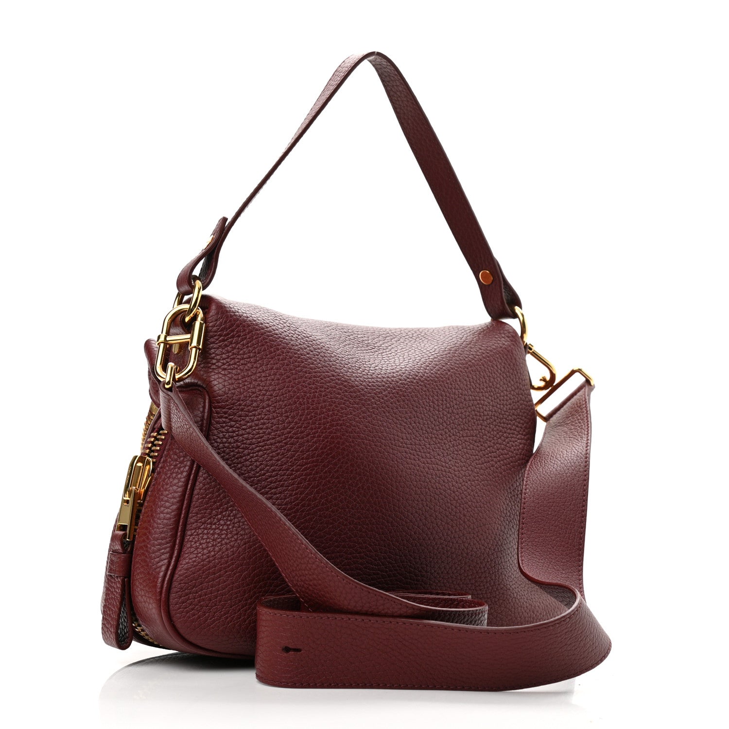 Tom Ford Calfskin Medium Jennifer Crossbody Wine 2 of 10
