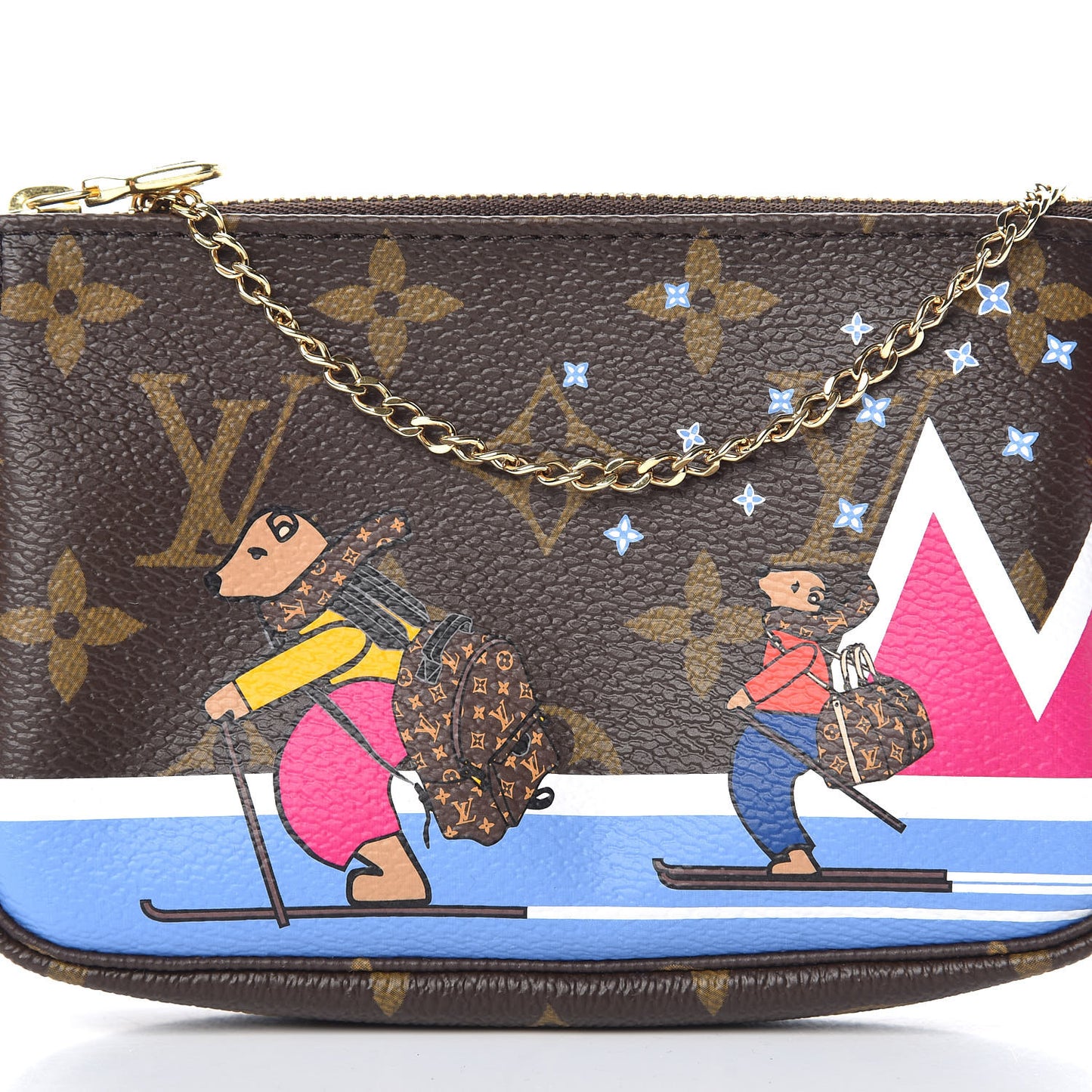 Monogram 2018 Christmas Animation Mini Bears Pochette Accessories