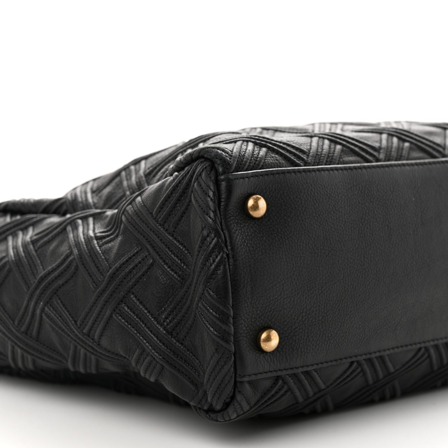 Calfskin Large Retro Girl Shopping Tote Black