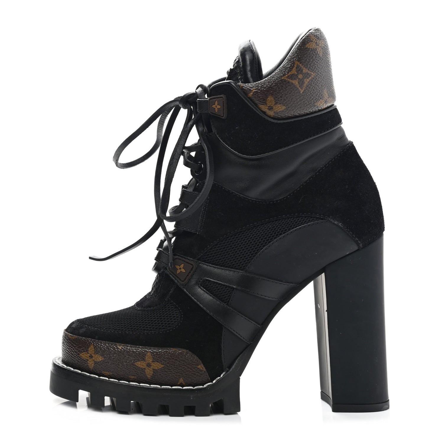 Suede Calfskin Monogram Star Trail Ankle Boots 39 Black