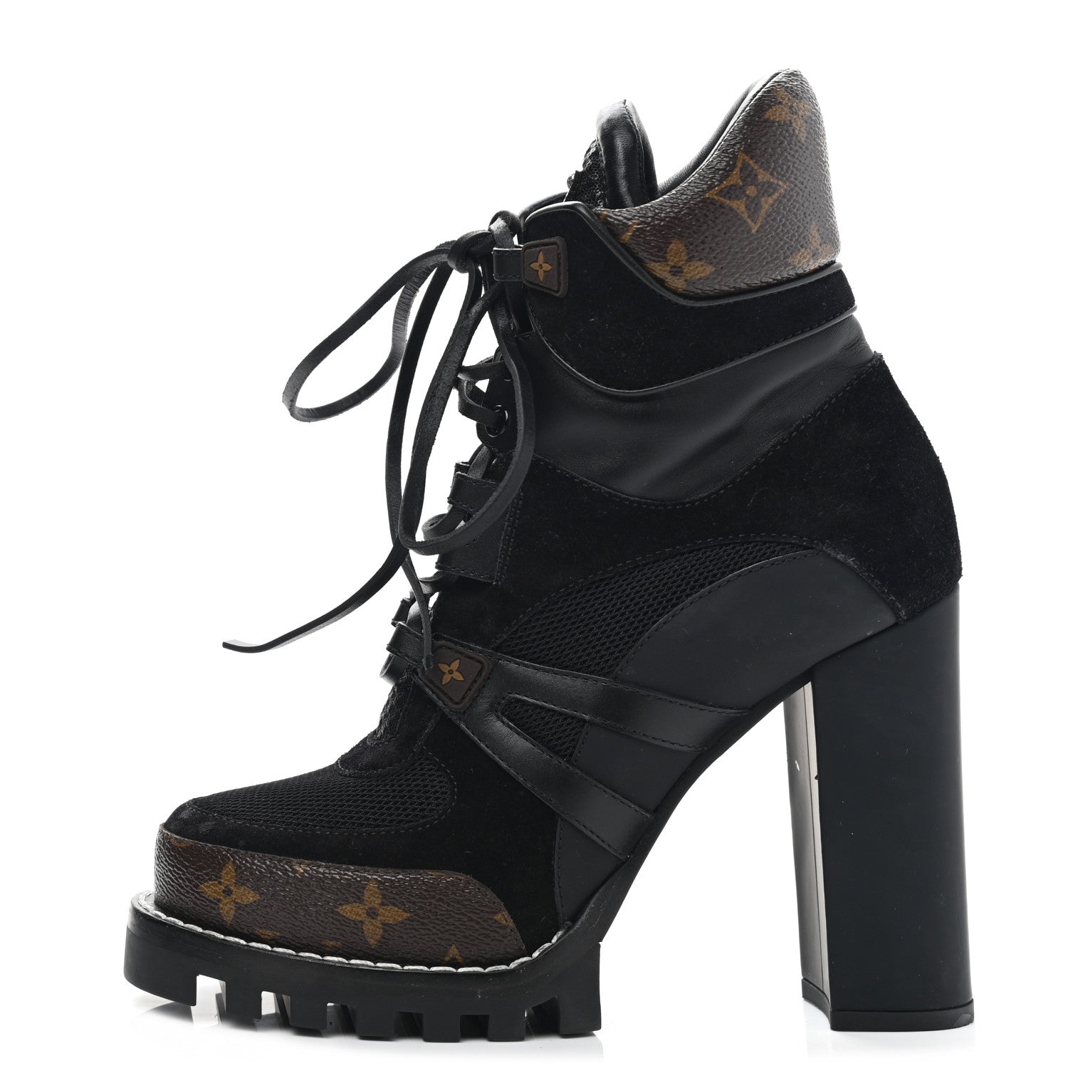 Louis Vuitton Suede Calfskin Monogram Star Trail Ankle Boots 39 Black 1 of 7