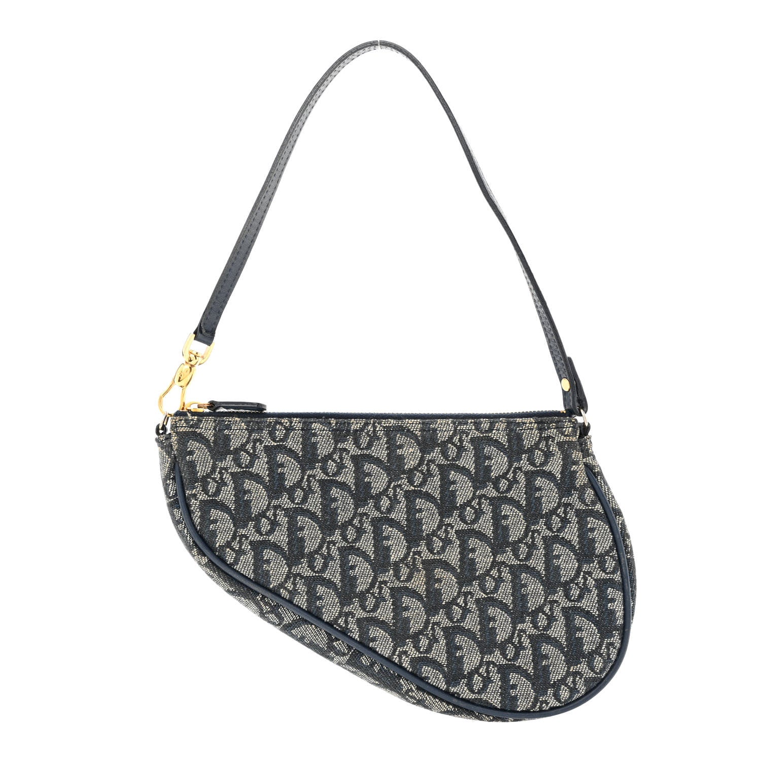 Christian Dior Monogram Mini Saddle Pochette Navy 1 of 13