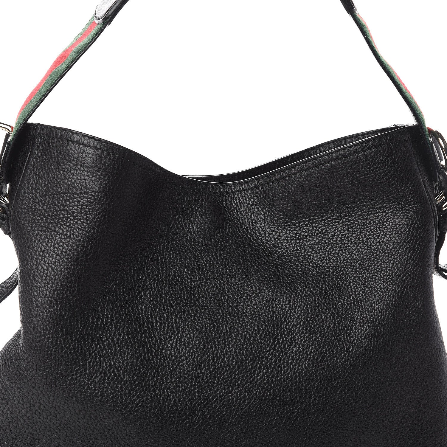 Gucci Pebbled Calfskin Medium Heritage Shoulder Bag Black 6 of 8