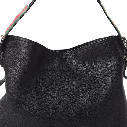 Gucci Pebbled Calfskin Medium Heritage Shoulder Bag Black 6 of 8