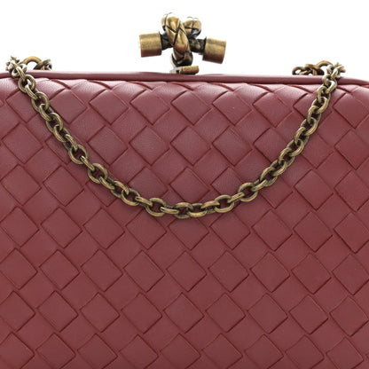 Bottega Veneta Nappa Intrecciato Chain Knot Clutch China Red 6 of 8