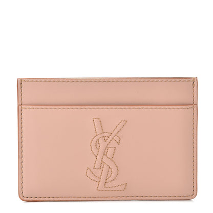 Saint Laurent Calfskin Belle De Jour Card Case Blush 1 of 8