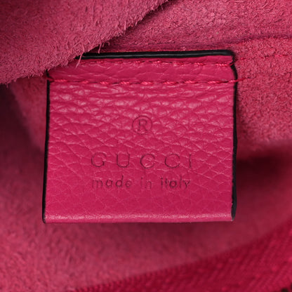 Gucci Pebbled Calfskin Medium Logo Portfolio Clutch Box Pink Green 6 of 11