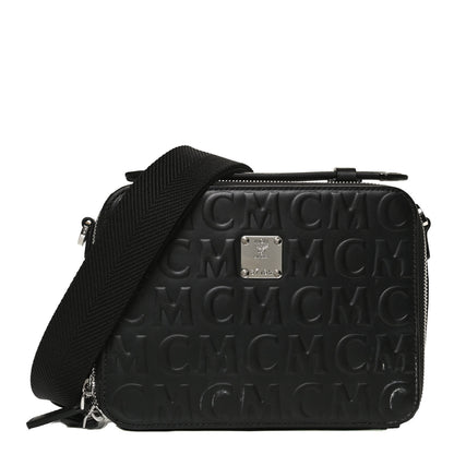 MCM Calfskin Logo Embossed Crossbody Black 1 of 11