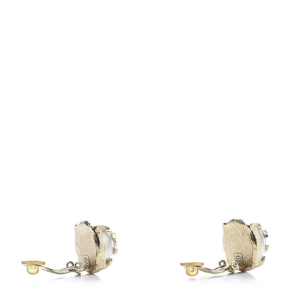 Chanel Pearl CC Large Clip On Earrings Light Gold 3 of 5