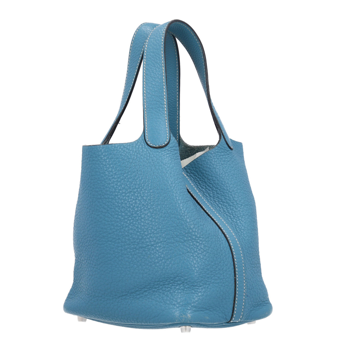 Taurillon Clemence Picotin Lock 18 PM Blue Jean