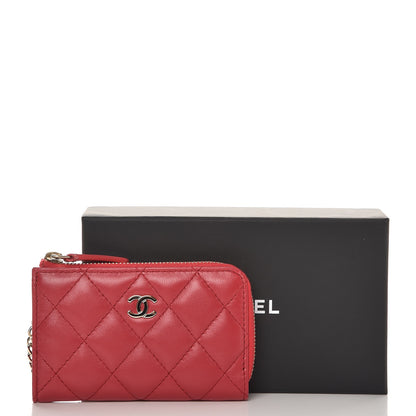 Chanel Lambskin Quilted Key Holder Case Red 9 of 9