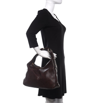 Gucci Guccissima Medium Horsebit Chain Hobo Dark Brown 2 of 10
