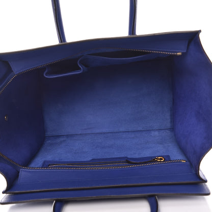 Celine Drummed Calfskin Mini Luggage Indigo 5 of 10