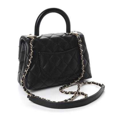 Chanel Caviar Quilted Extra Mini Coco Handle Flap Black 3 of 10