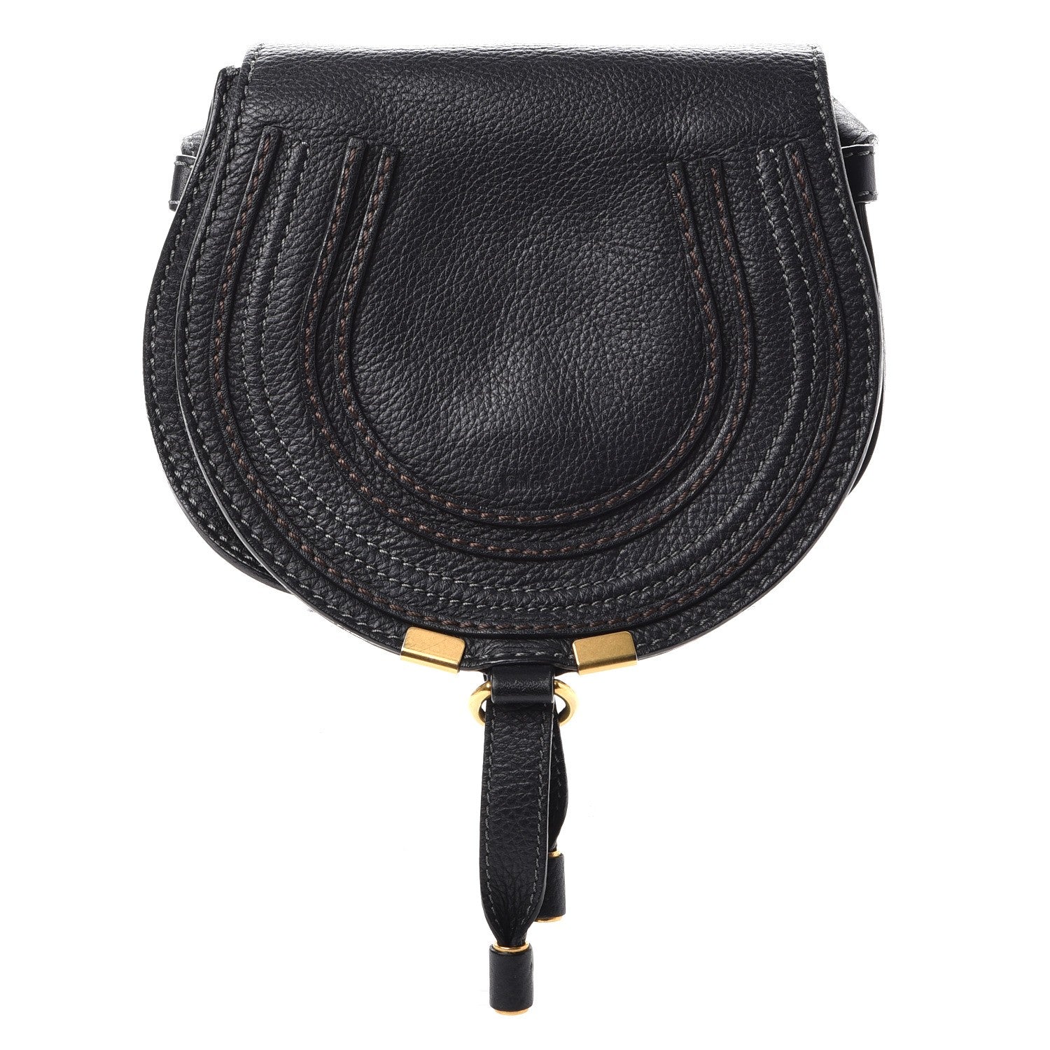 Chloe Calfskin Mini Marcie Round Crossbody Bag Black 1 of 11