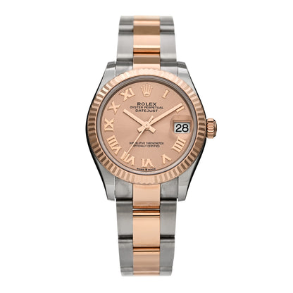 Rolex Stainless Steel 18K Everose Gold 31mm Oyster Perpetual Datejust Watch Sundust Roman 278271 1 of 5