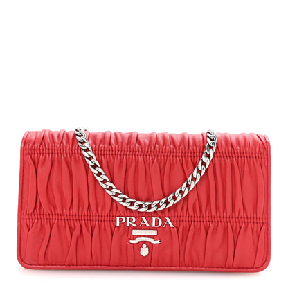 Prada Nappa Gaufre Wallet On Chain Fuoco 1 of 9