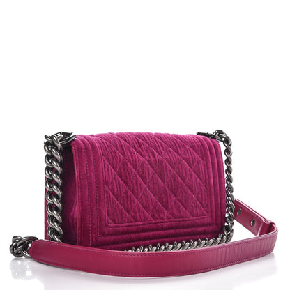 Chanel Velvet Quilted Small Boy Flap Fuchsia 3 of 8