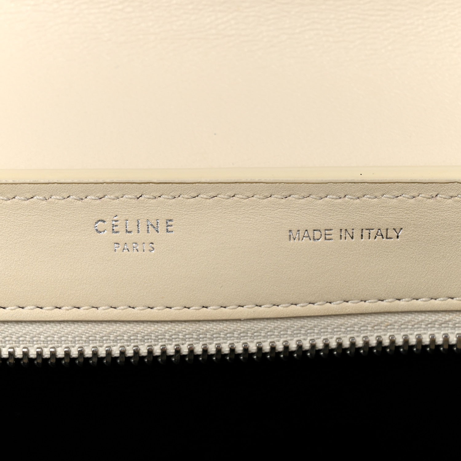 Celine Smooth Calfskin Small Trapeze White Black 6 of 12
