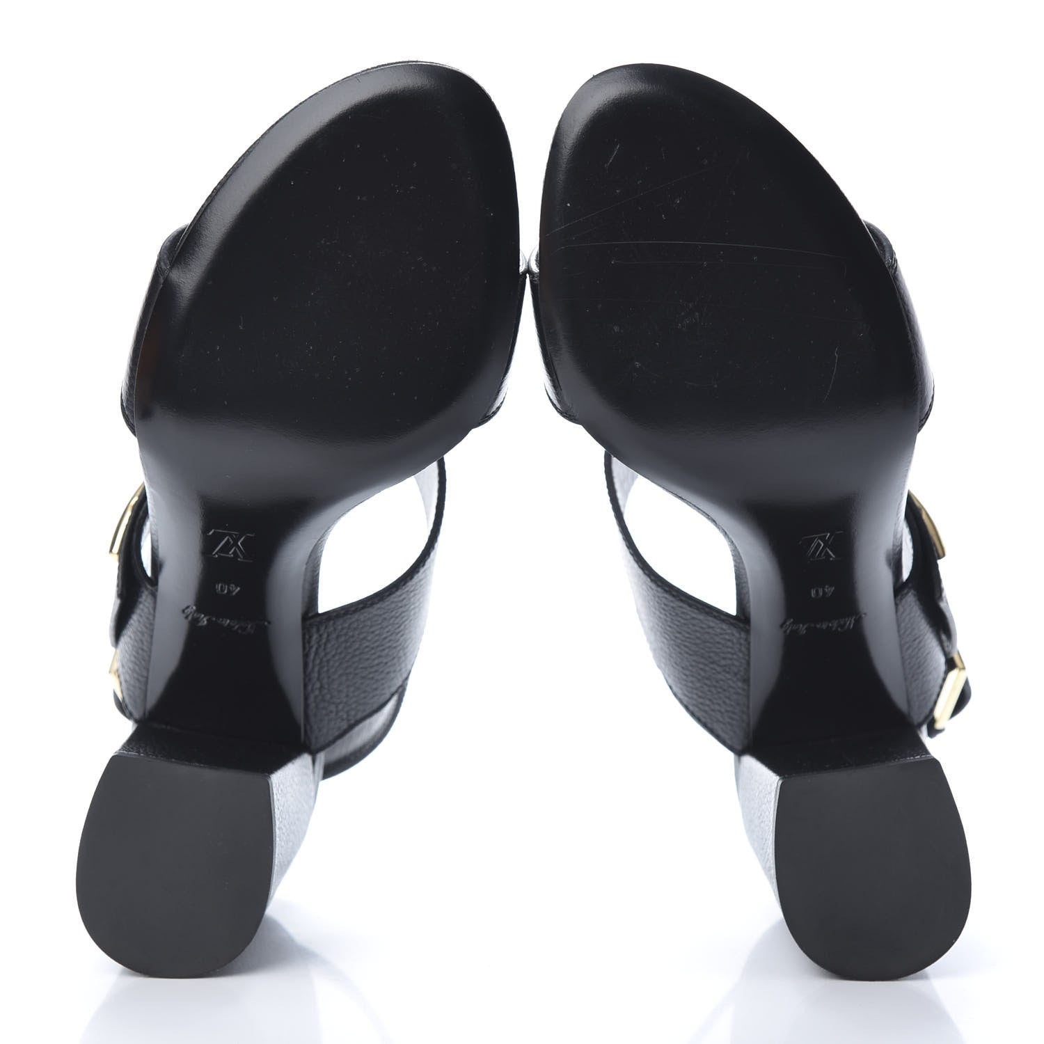 Louis Vuitton Grained Calfskin Horizon Sandals 40 Black 5 of 11