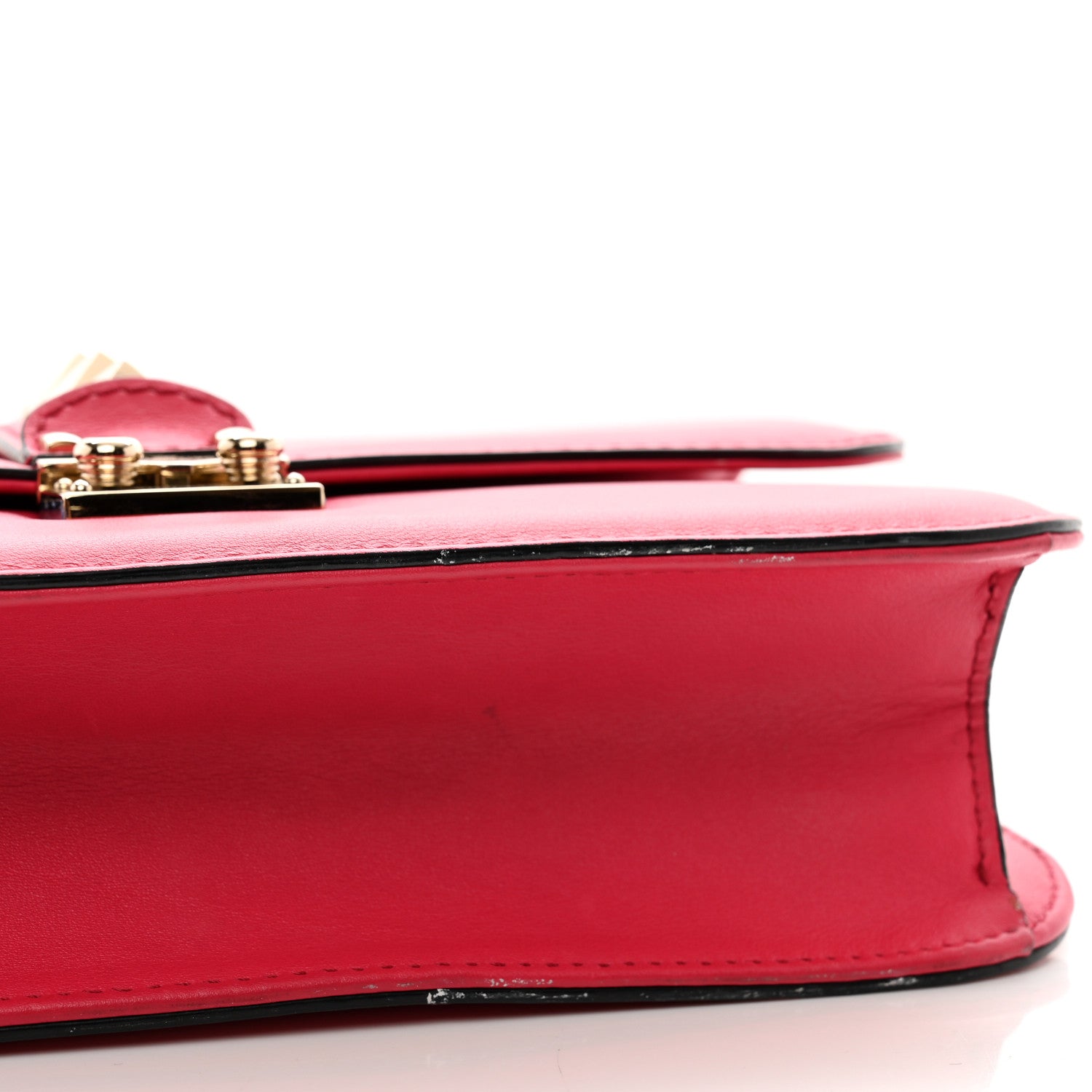 Valentino Garavani Vitello Medium Glam Lock Rockstud Flap Deep Rose 10 of 10
