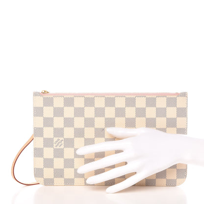 Louis Vuitton Damier Azur Neverfull MM GM Pochette Rose Ballerine 2 of 9